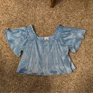 Queen of Sparkles Ribbed Flutter Top